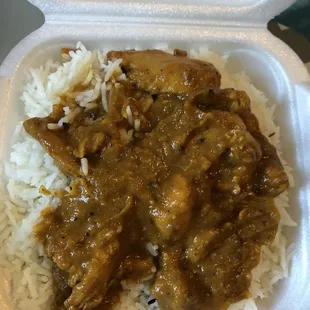Chicken curry and rice