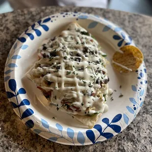 a plate of food on a table