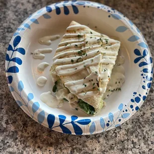 a plate of quesadillas