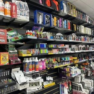 a variety of products in a store