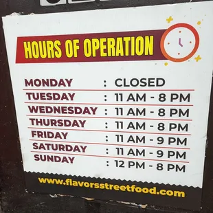 hours of operation