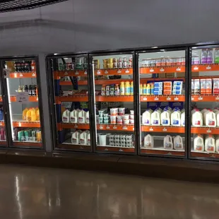 refrigerators filled with milk