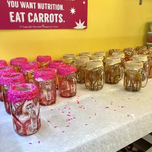 Prepped Milkshake jars