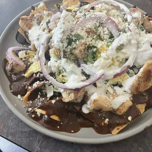 Two moles chilaquiles