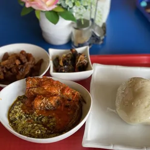 fufu Pounded Yam and Egusi Soup
