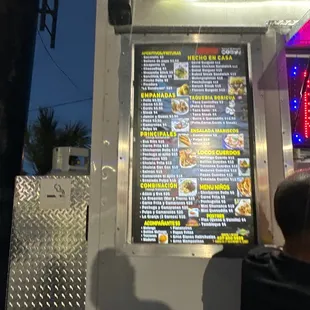 The menu