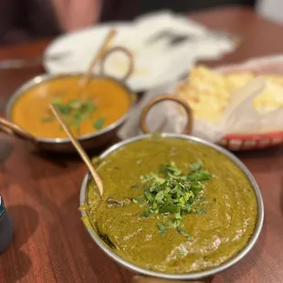 a variety of dishes on a table