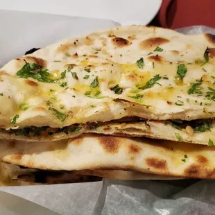 2 orders of Garlic Naan