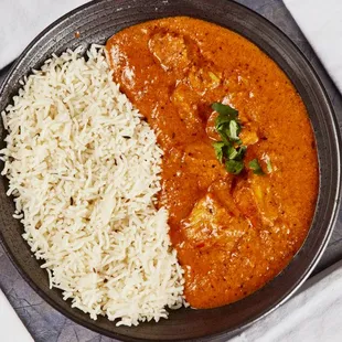 a plate of rice and curry