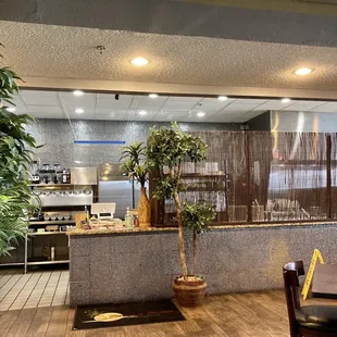 Inside the restaurant.