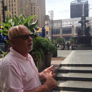 Our tour guide on Fountain Square