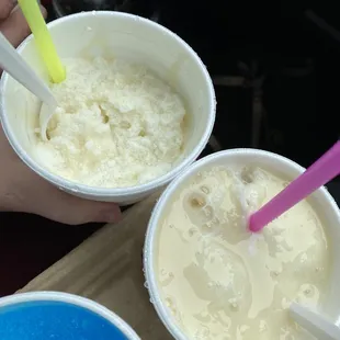 Left snoball was mine and they were ordered the same.
