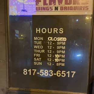 Hours of operation