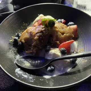 Peach Cobbler Bread Pudding