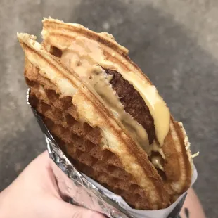 Veggie Sausage &amp; Maple Sandwich with Peanut Butter