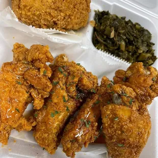 Wings and greens