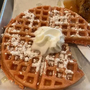 Strawberry cake waffle
