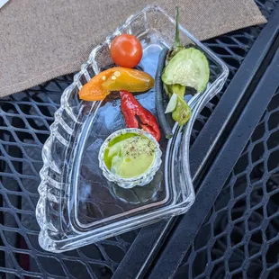 8/13/21 - Complementary veggies grown by the restaurant.