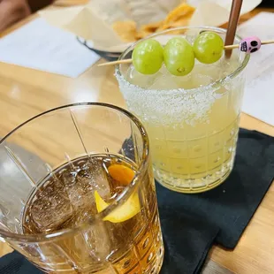 Old fashioned and I forgot the name of the drink but, it was delicious!