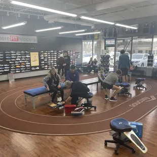 Inside they have a track to use when you try on your shoes!