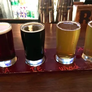 Fleet of beers shared with hubby.