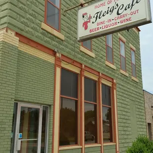 the front of the building