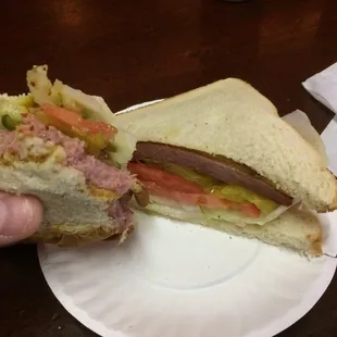 Fried German Bologna sandwich...Delicious! If you're in town, stop here for lunch, a friendly smile, and conversation.
