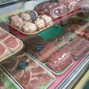 a variety of meats