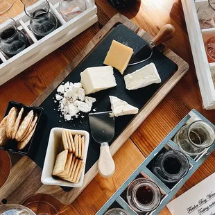 5 cheese plate &amp; wine flights