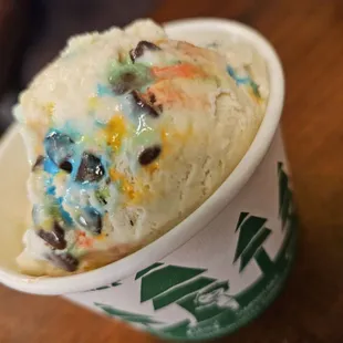 a cup of ice cream