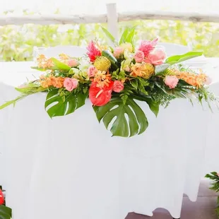 Decor from chapel used for reception