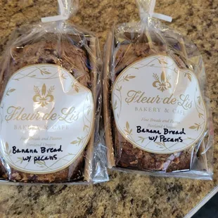 Banana bread with chocolate &amp; pecans. So good I bought 2!