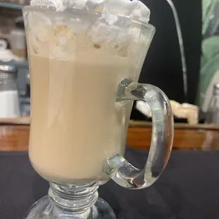 Irish coffee! And a Bennie yum