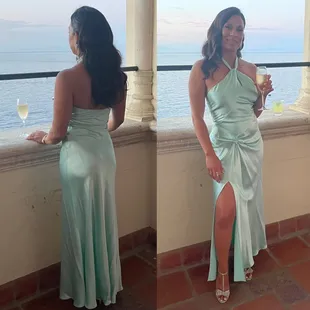 Back and front of gown.