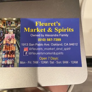 a close up of a business card