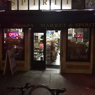 a bicycle parked outside