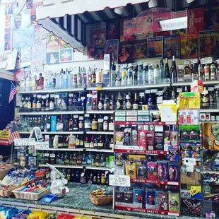 a variety of liquors