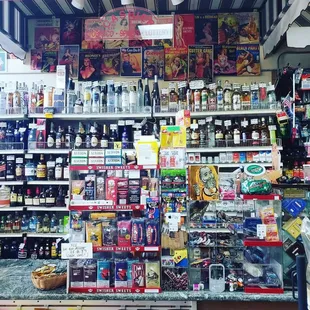 a variety of liquors