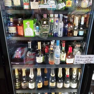 a variety of liquors
