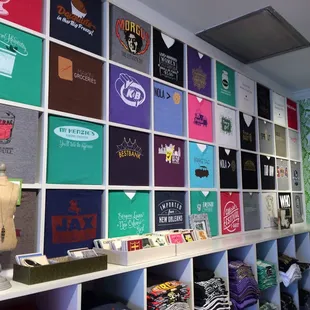 Adult tee shirt wall