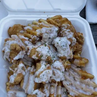Chicken and waffle fries