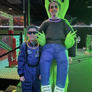 Birthday Boy TRIPP and an alien staffer