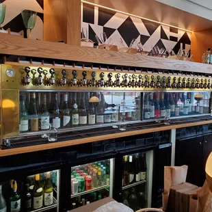 a bar with a lot of bottles of wine