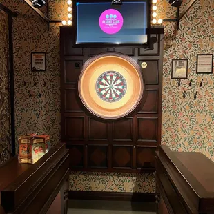 Seating area at our dart playing lane