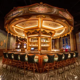 27-seat carousel bar inside with an amazing view.