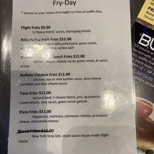 Friday-speciality menu