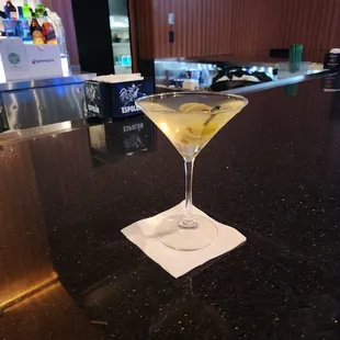 Delicious dirty martini made by Barbie