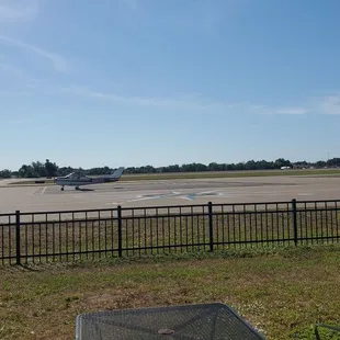an airplane on the runway