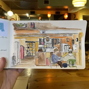 a sketch of a coffee shop