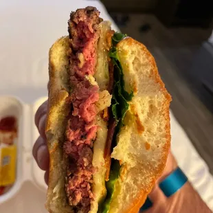 Proper burger medium rare